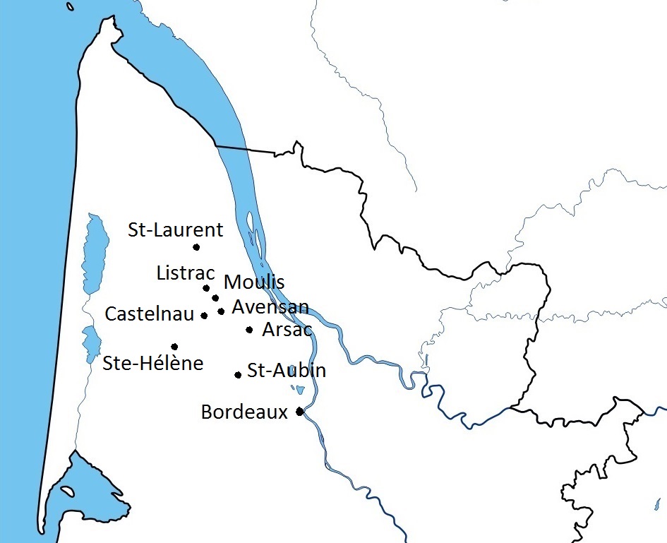Carte Bordeaux-Avensan